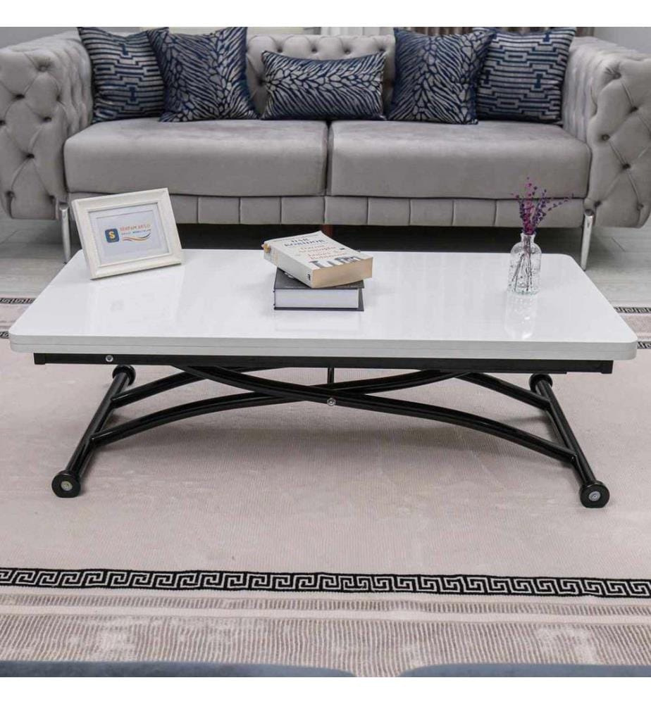 Table basse, 100 % MDF, blanc, noir