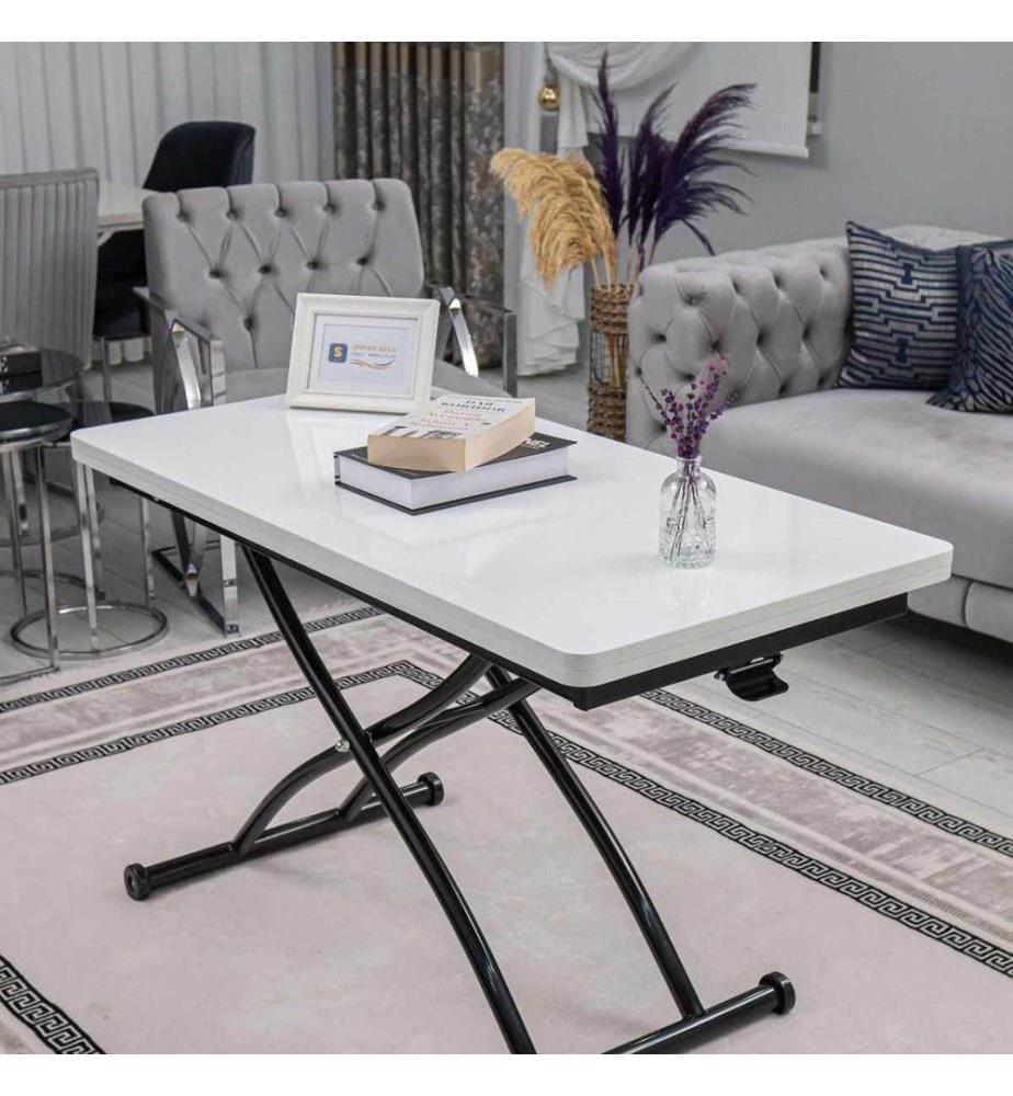 Table basse, 100 % MDF, blanc, noir
