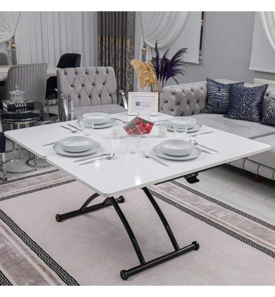 Table basse, 100 % MDF, blanc, noir