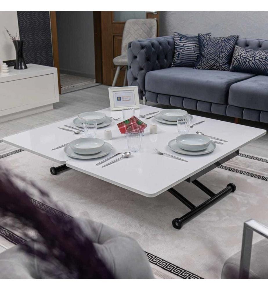 Table basse, 100 % MDF, blanc, noir
