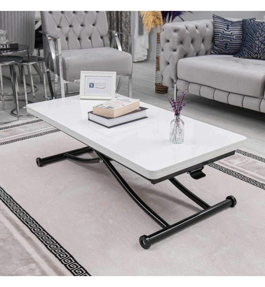 Table basse, 100 % MDF, blanc, noir