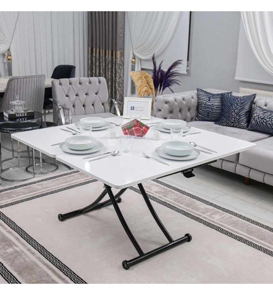 Table basse, 100 % MDF, blanc, noir