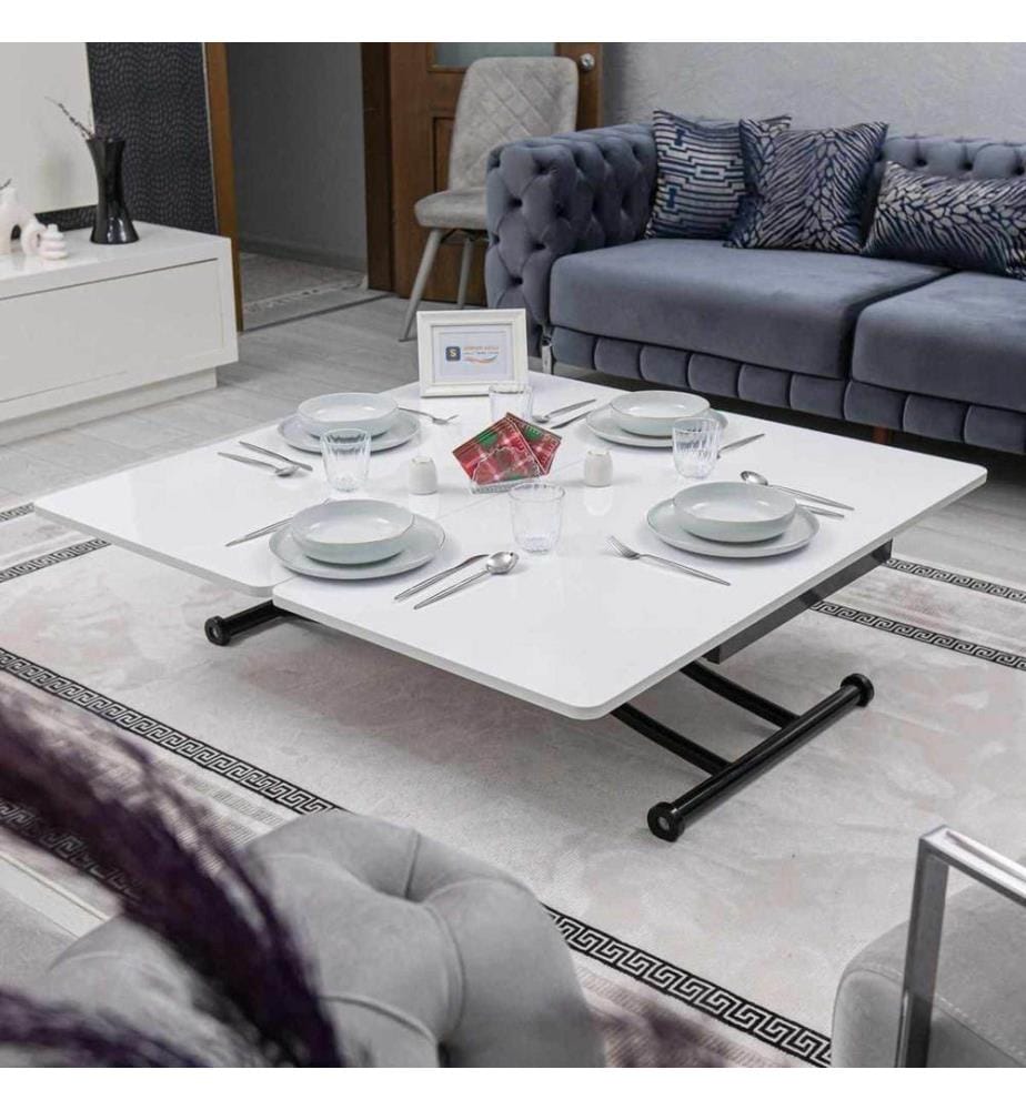 Table basse, 100 % MDF, blanc, noir
