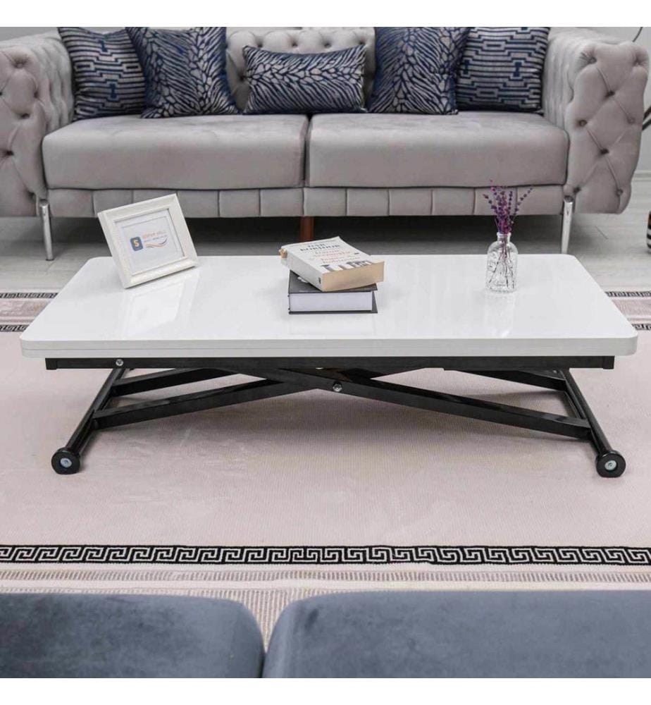Table basse, 100 % MDF, blanc, noir
