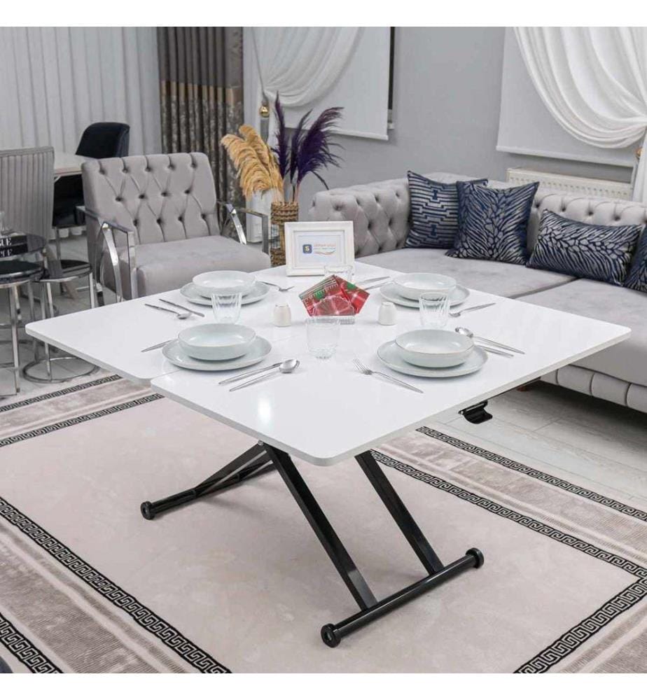 Table basse, 100 % MDF, blanc, noir