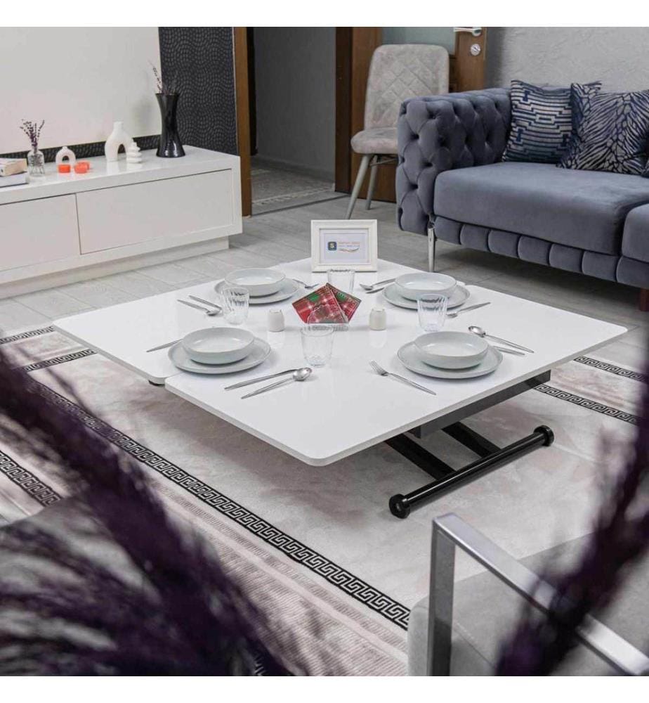 Table basse, 100 % MDF, blanc, noir
