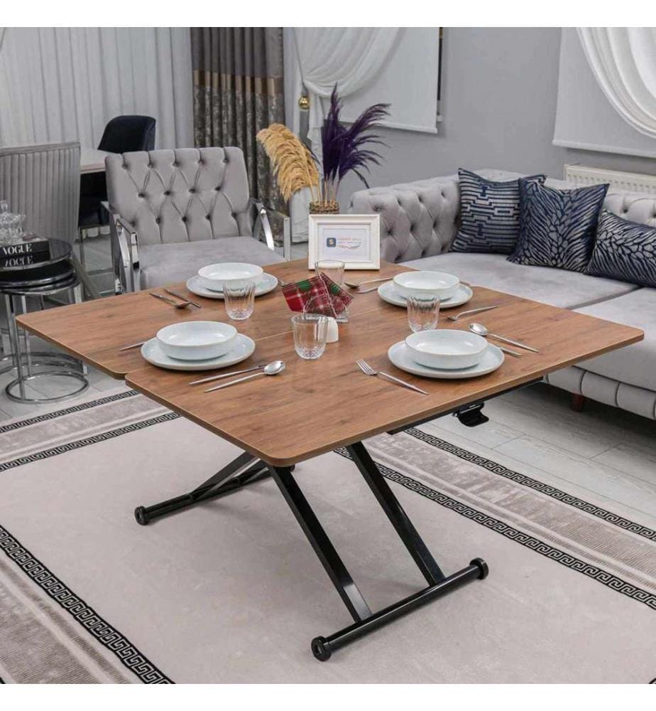 Couchtisch, 100 % MDF, Walnuss, Schwarz