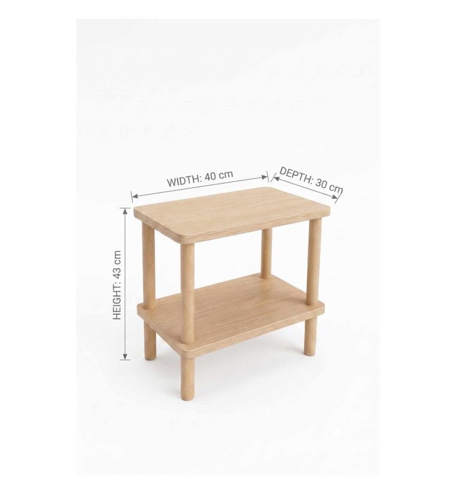 Beistelltisch, 100 % melaminbeschichtete Spanplatte, Saphir-Eiche