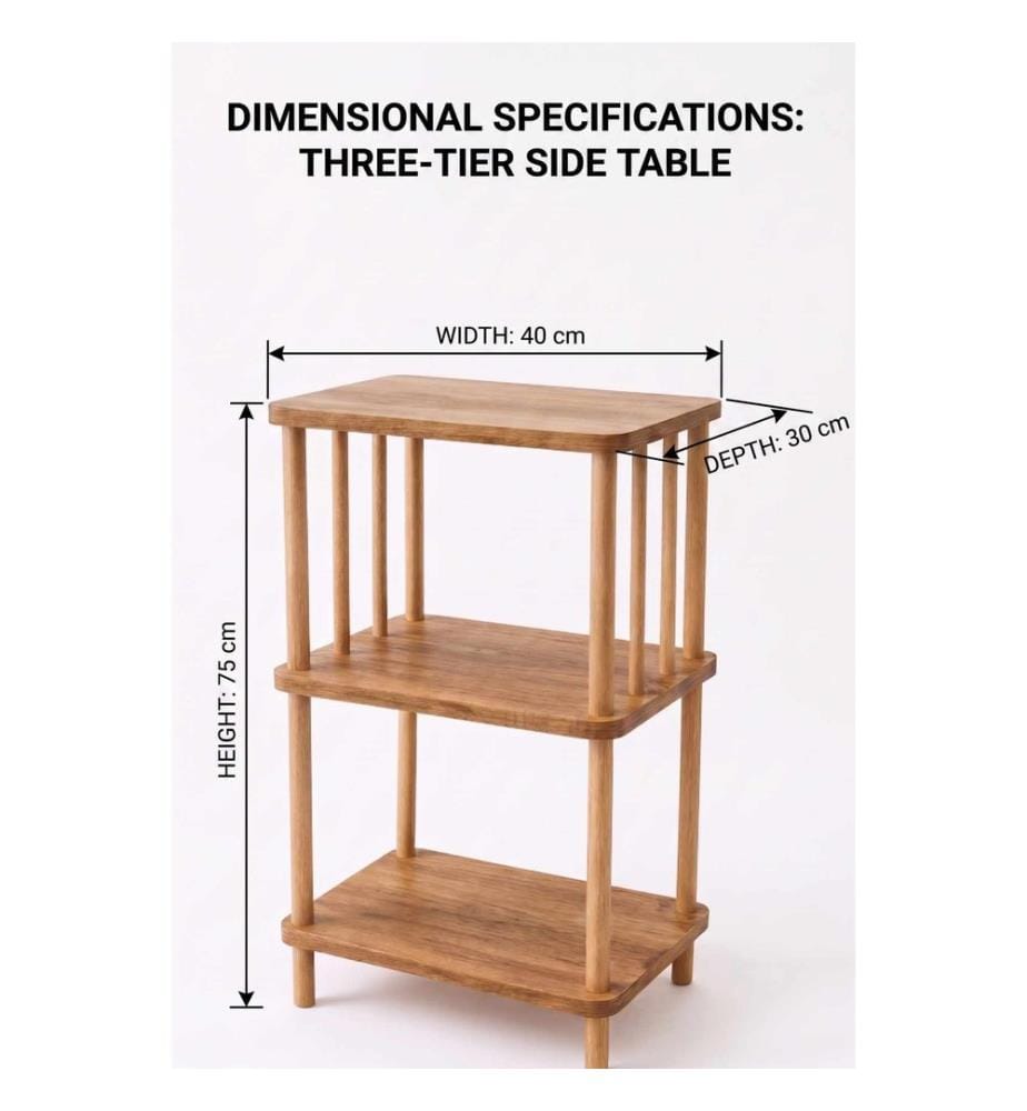 Table d'appoint, panneau de particules 100 % mélaminé, pin