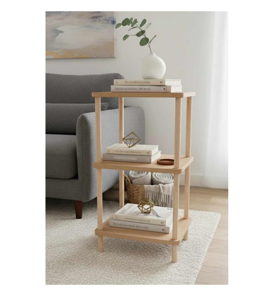 Table d'appoint, panneau de particules 100 % mélaminé, chêne saphir