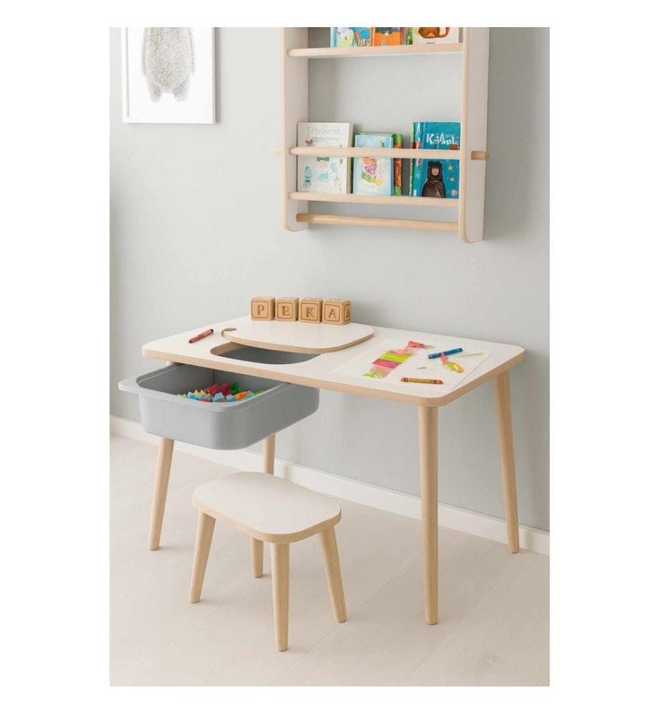 Table d'activités, panneau de particules 100 % mélaminé, blanc