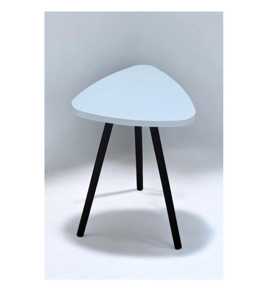 Table d'appoint, panneau de particules 100 % mélaminé, blanc, noir