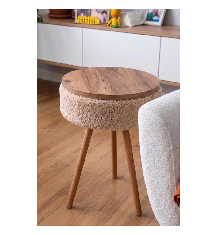 Beistelltisch, 100 % melaminbeschichtete Spanplatte, Beige