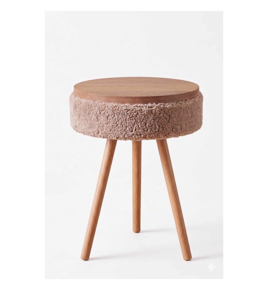 Beistelltisch, 100 % melaminbeschichtete Spanplatte, Beige