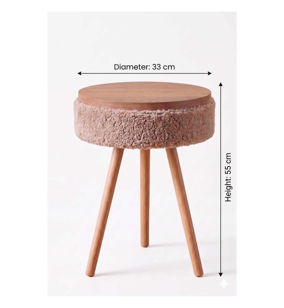Beistelltisch, 100 % melaminbeschichtete Spanplatte, Beige