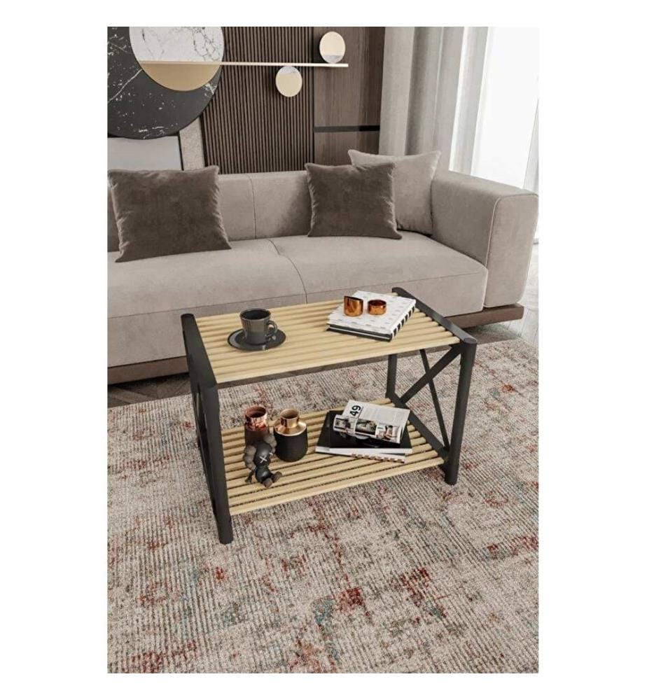 Table basse, 100 % bois plastique, noire