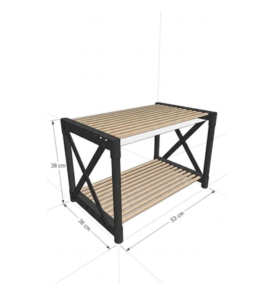 Table basse, 100 % bois plastique, blanche