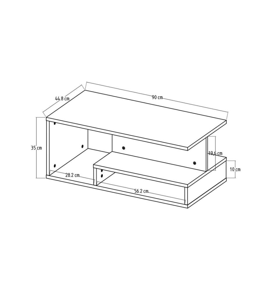 Table basse, panneau de particules 100 % mélaminé, blanc, marbre