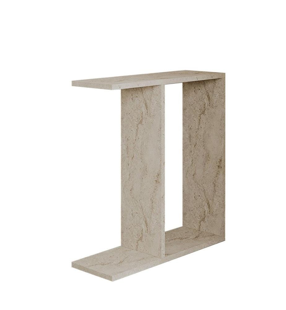 Beistelltisch, 100 % melaminbeschichtete Spanplatte, Travertin