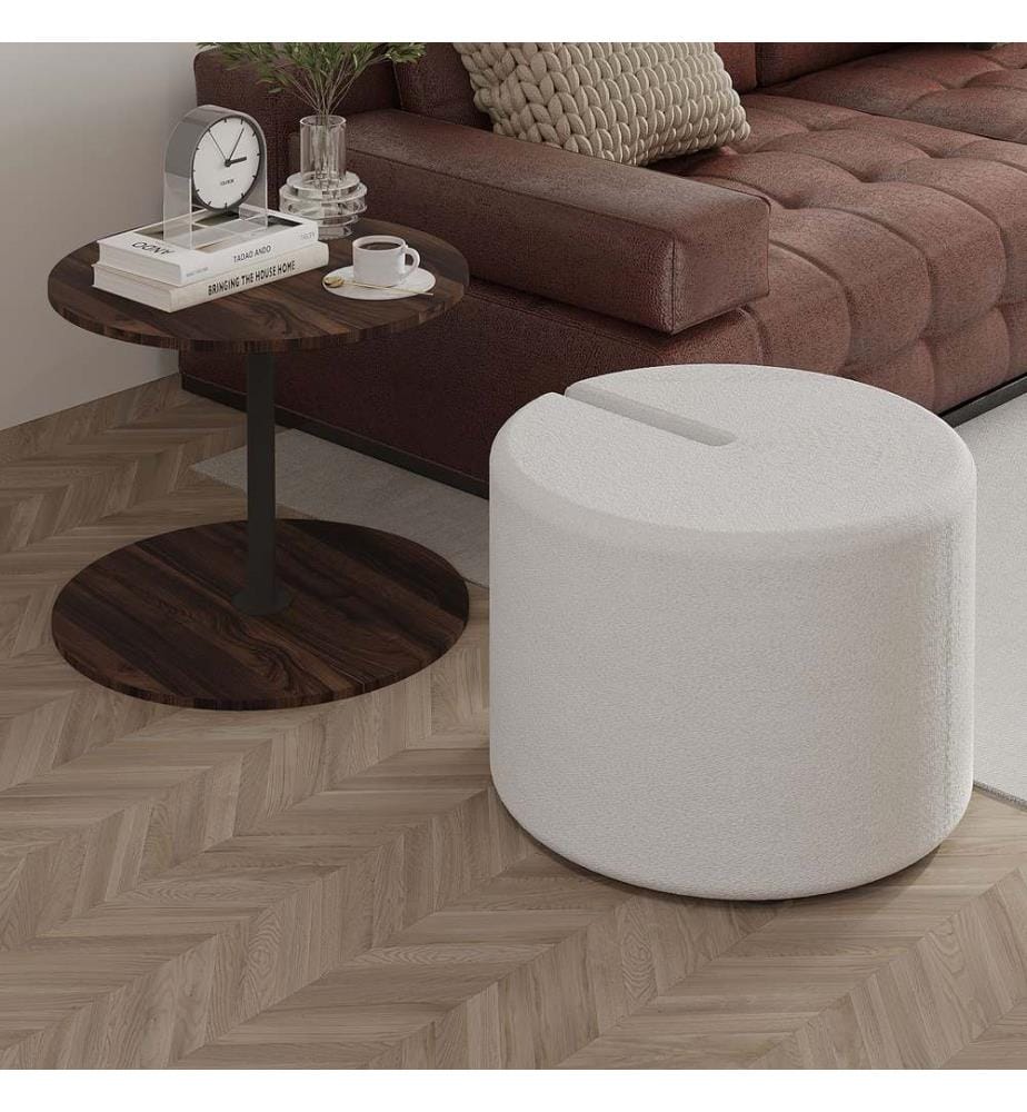Ensemble de tables d'appoint, panneaux de particules 100 % mélaminés, noyer