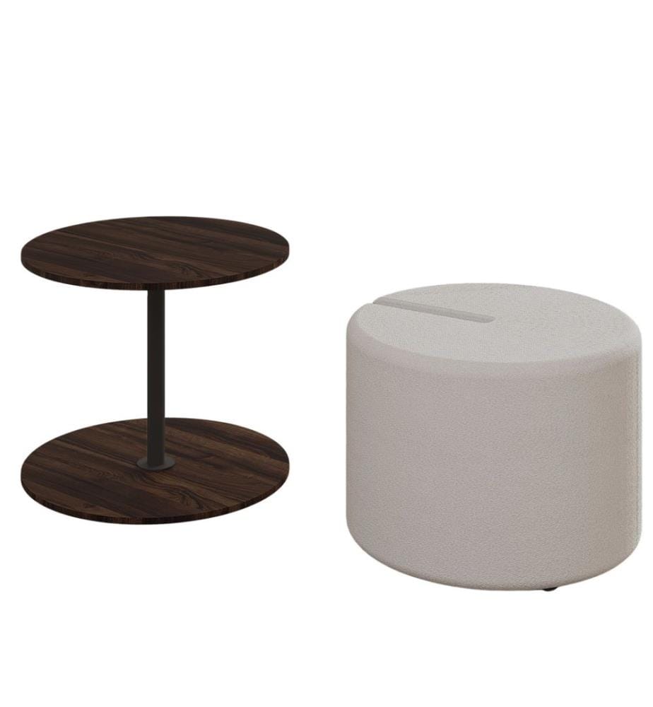 Ensemble de tables d'appoint, panneaux de particules 100 % mélaminés, noyer
