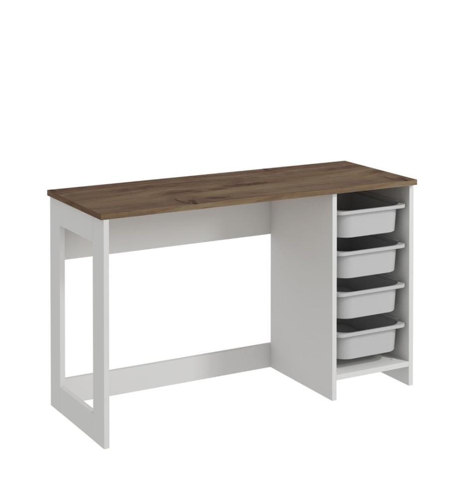 Bureau d'étude, panneau de particules 100 % mélaminé, noyer antique