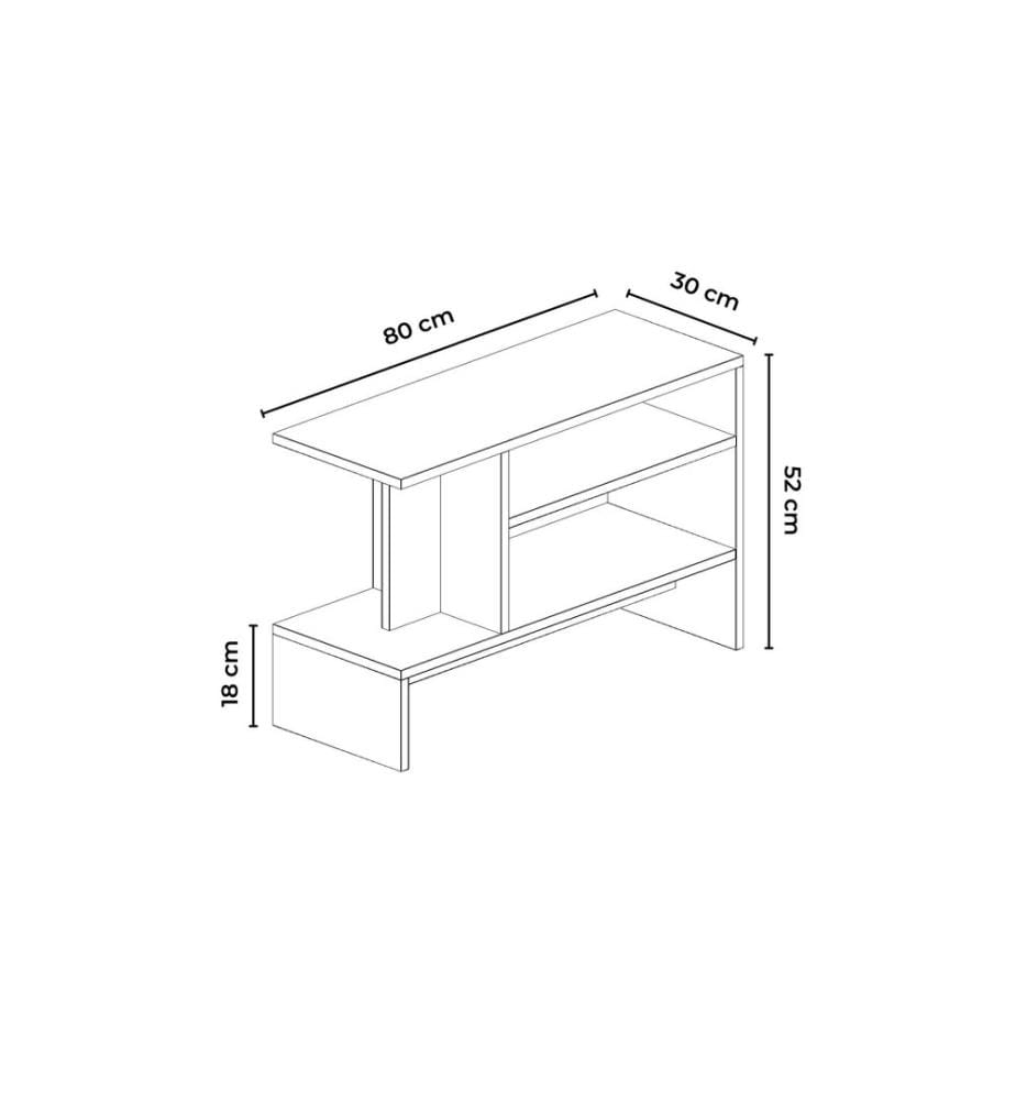 Table d'appoint, panneau de particules 100 % mélaminé, chêne Sonomo