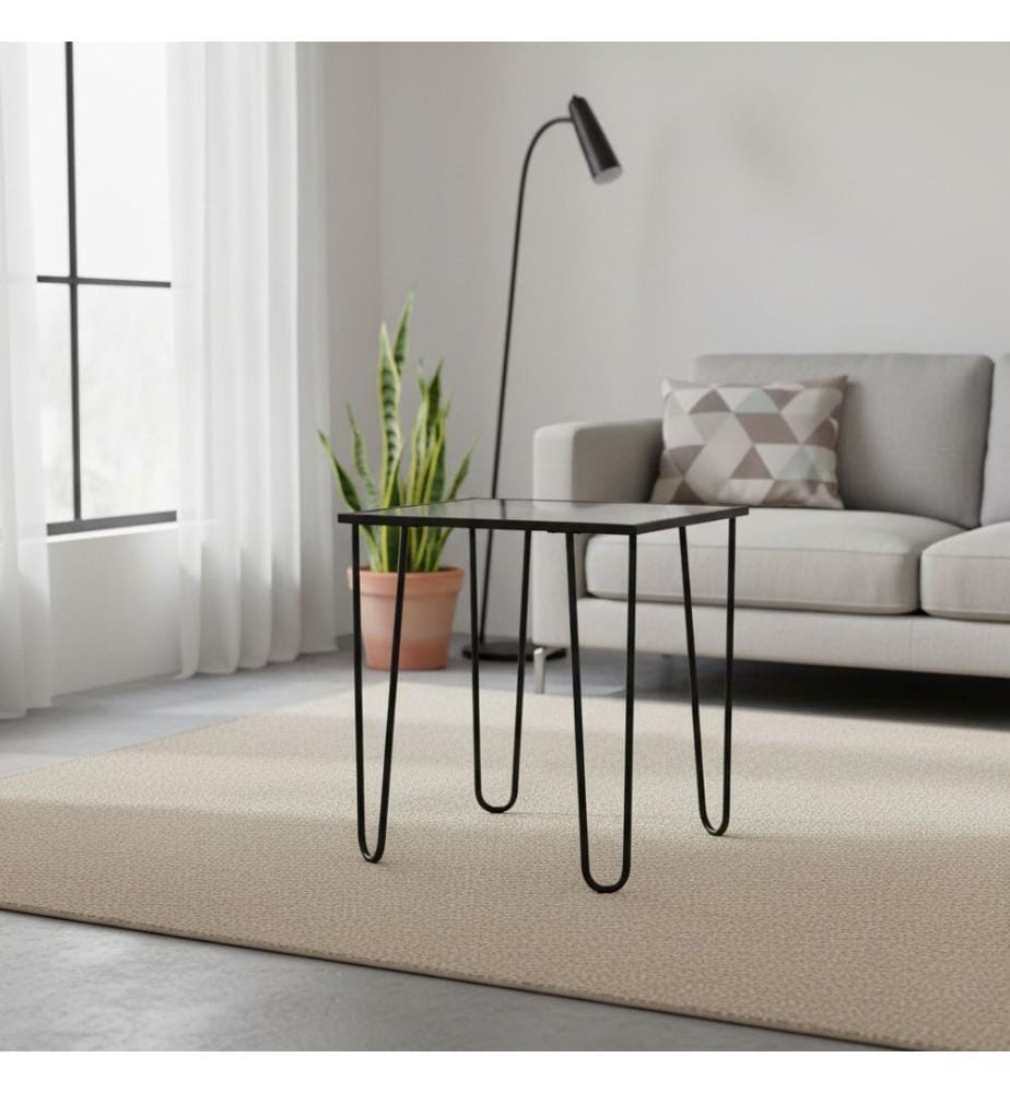 Table basse, 100 % verre trempé, noir, transparent