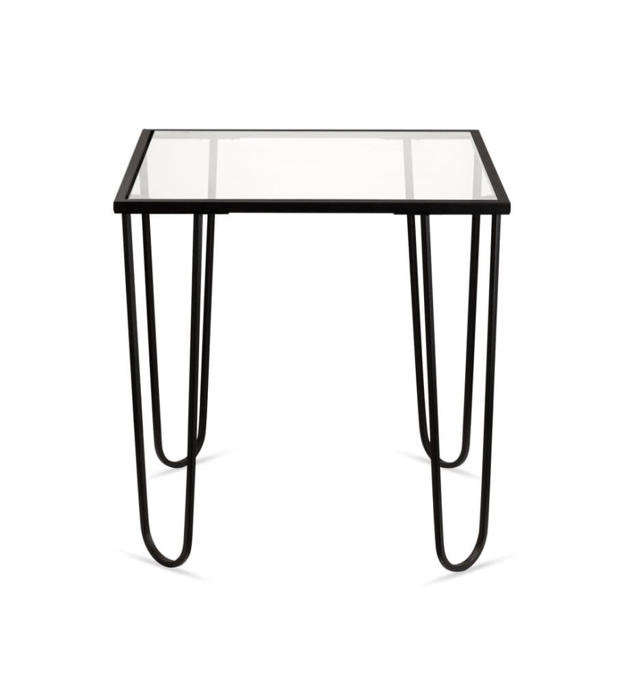 Table basse, 100 % verre trempé, noir, transparent