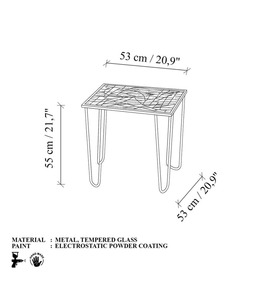 Table basse, 100 % verre trempé, noir, transparent