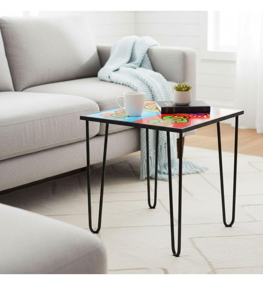 Couchtisch, 100 % gehärtetes Glas, mehrfarbig