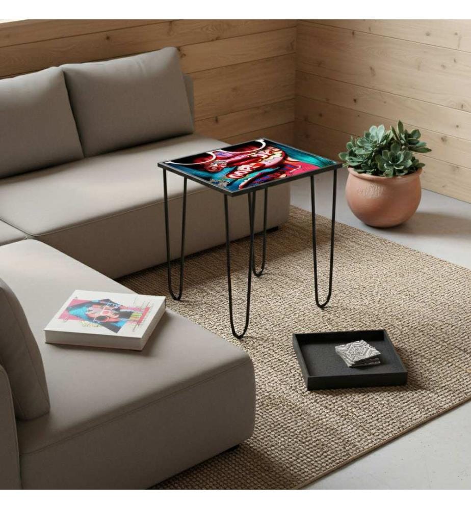 Couchtisch, 100 % gehärtetes Glas, mehrfarbig