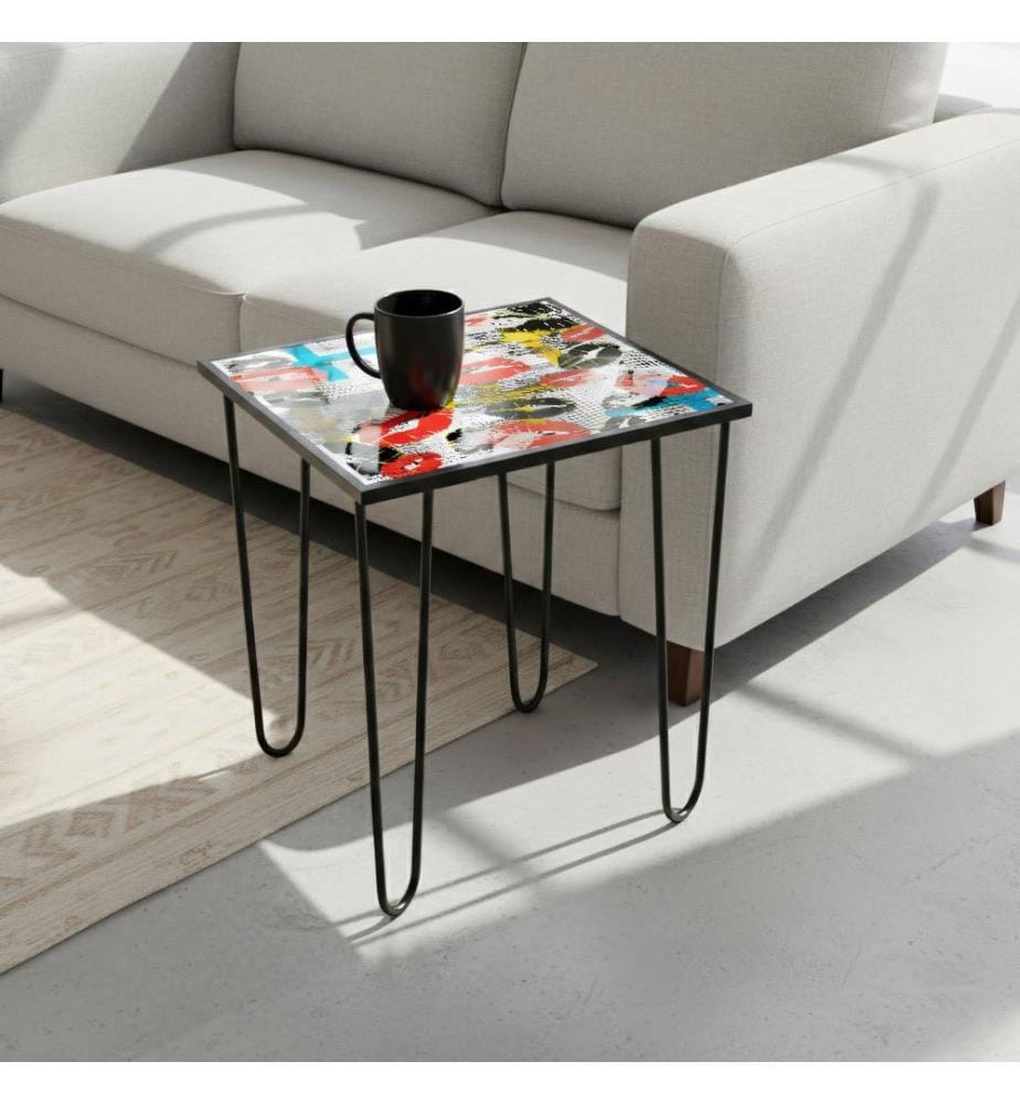 Couchtisch, 100 % gehärtetes Glas, mehrfarbig