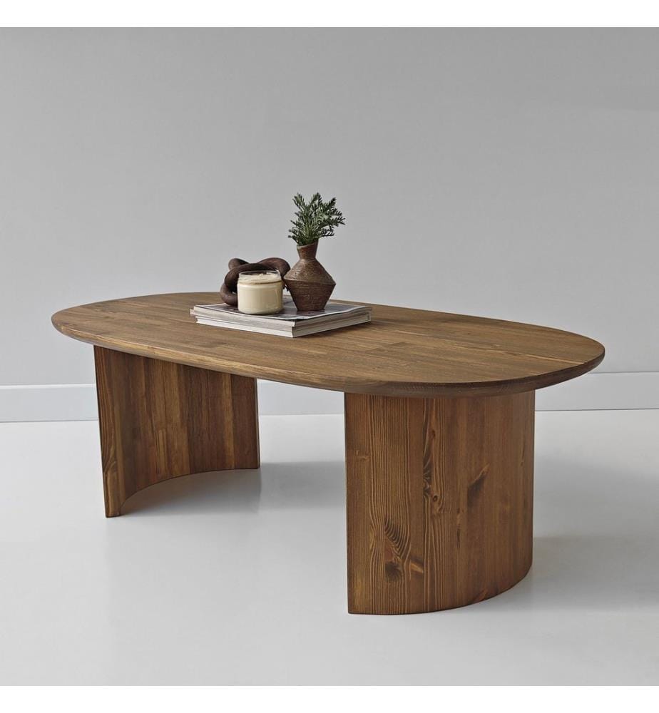 Table basse, 100 % bois massif, noyer
