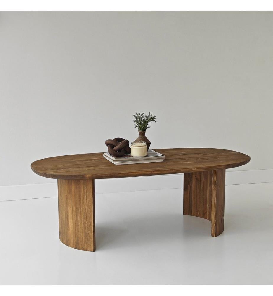 Table basse, 100 % bois massif, noyer