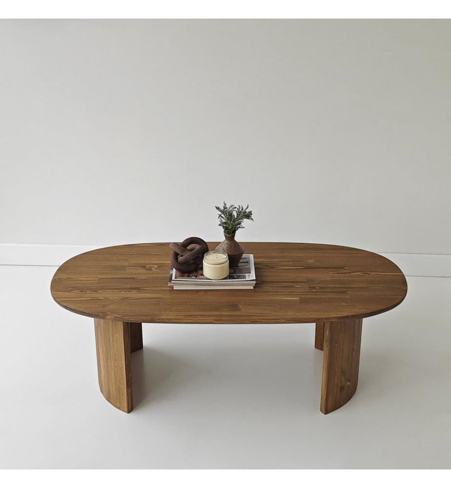 Table basse, 100 % bois massif, noyer