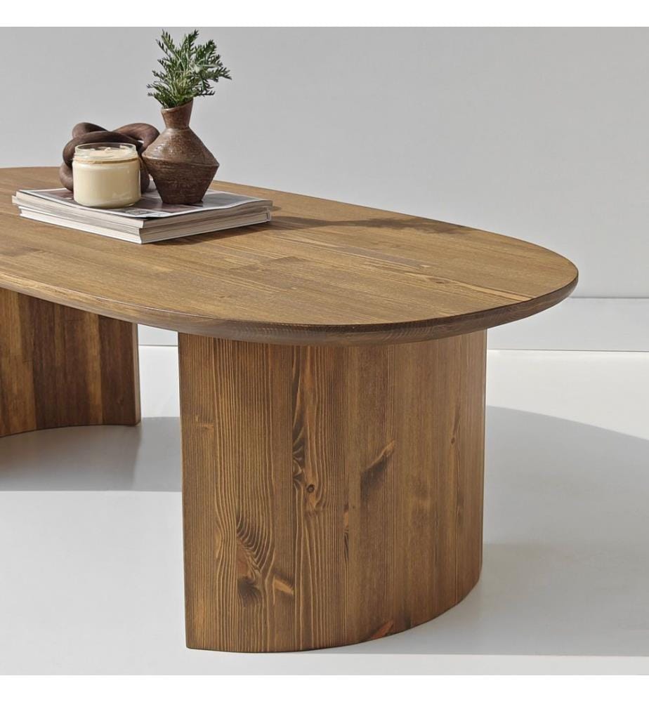 Table basse, 100 % bois massif, noyer