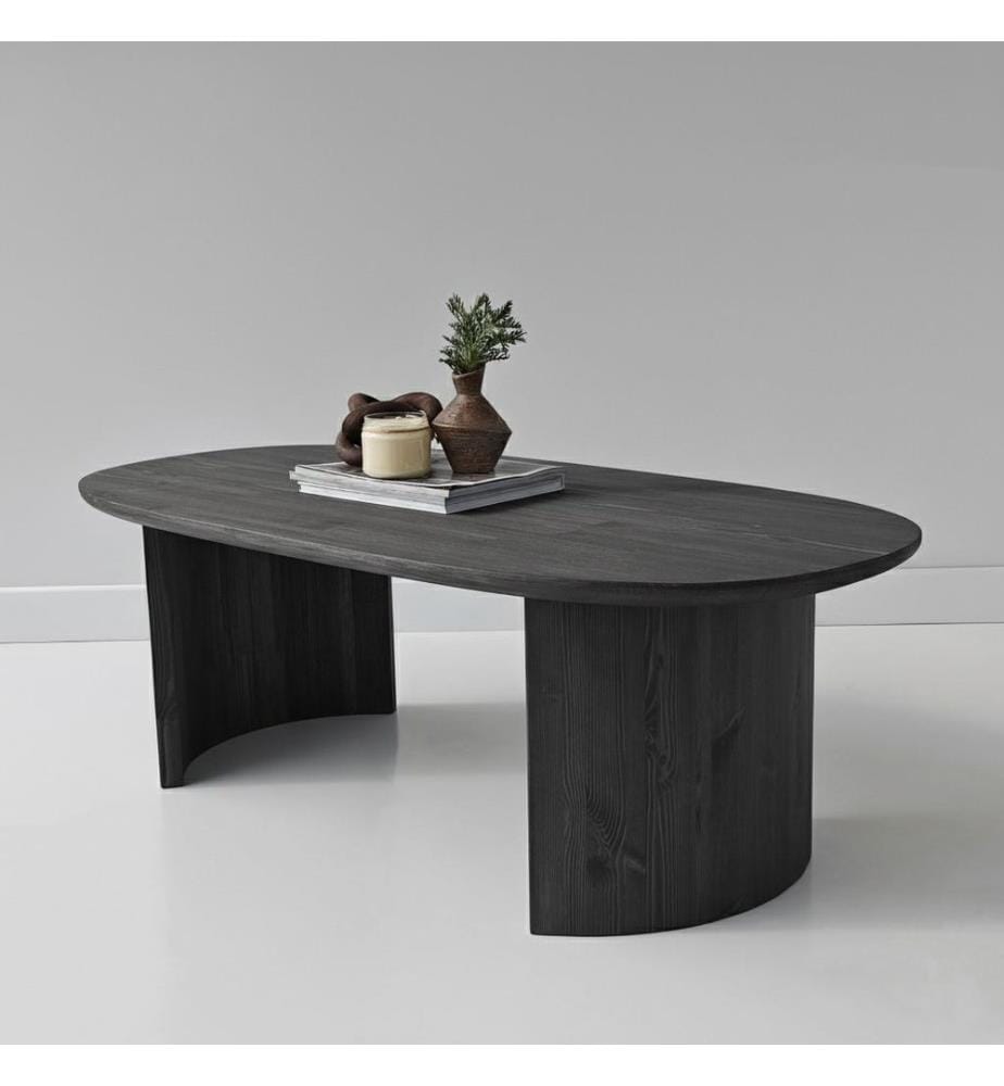 Couchtisch, 100 % Massivholz, Anthrazit