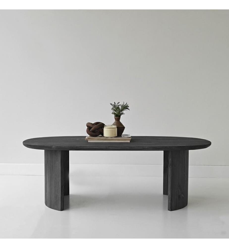 Couchtisch, 100 % Massivholz, Anthrazit