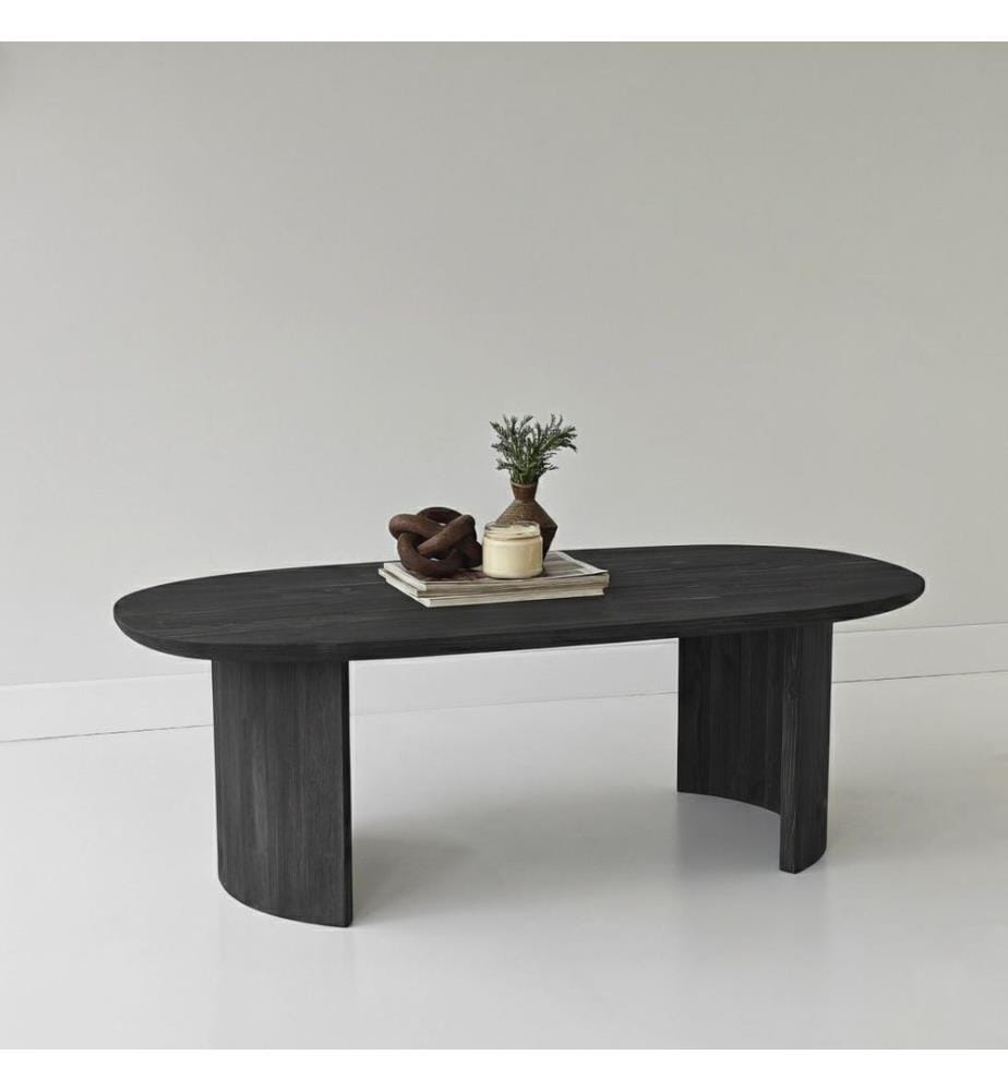 Couchtisch, 100 % Massivholz, Anthrazit