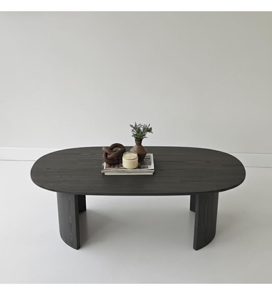 Couchtisch, 100 % Massivholz, Anthrazit