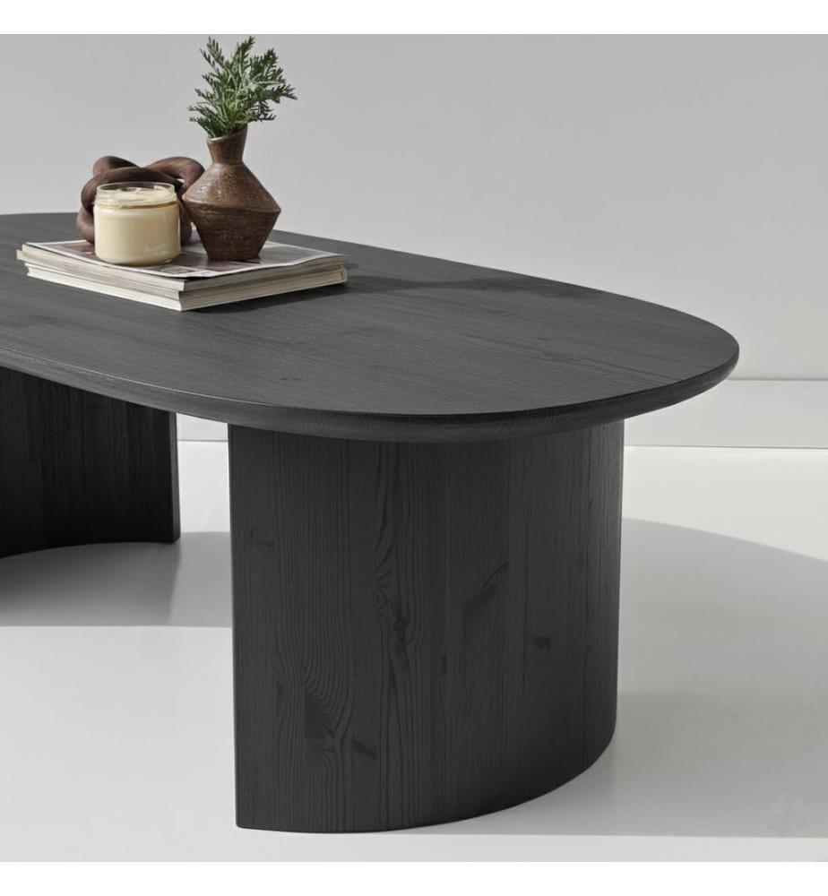 Couchtisch, 100 % Massivholz, Anthrazit