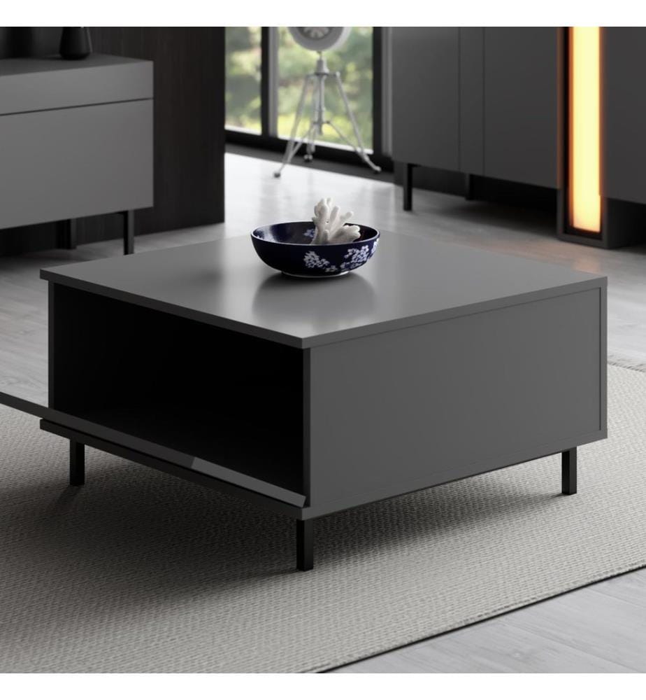 Table basse, panneau de particules 100 % mélaminé, anthracite