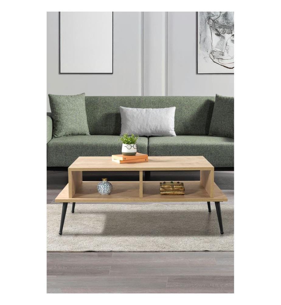 Couchtisch, 100 % melaminbeschichtete Spanplatte, Saphir-Eiche
