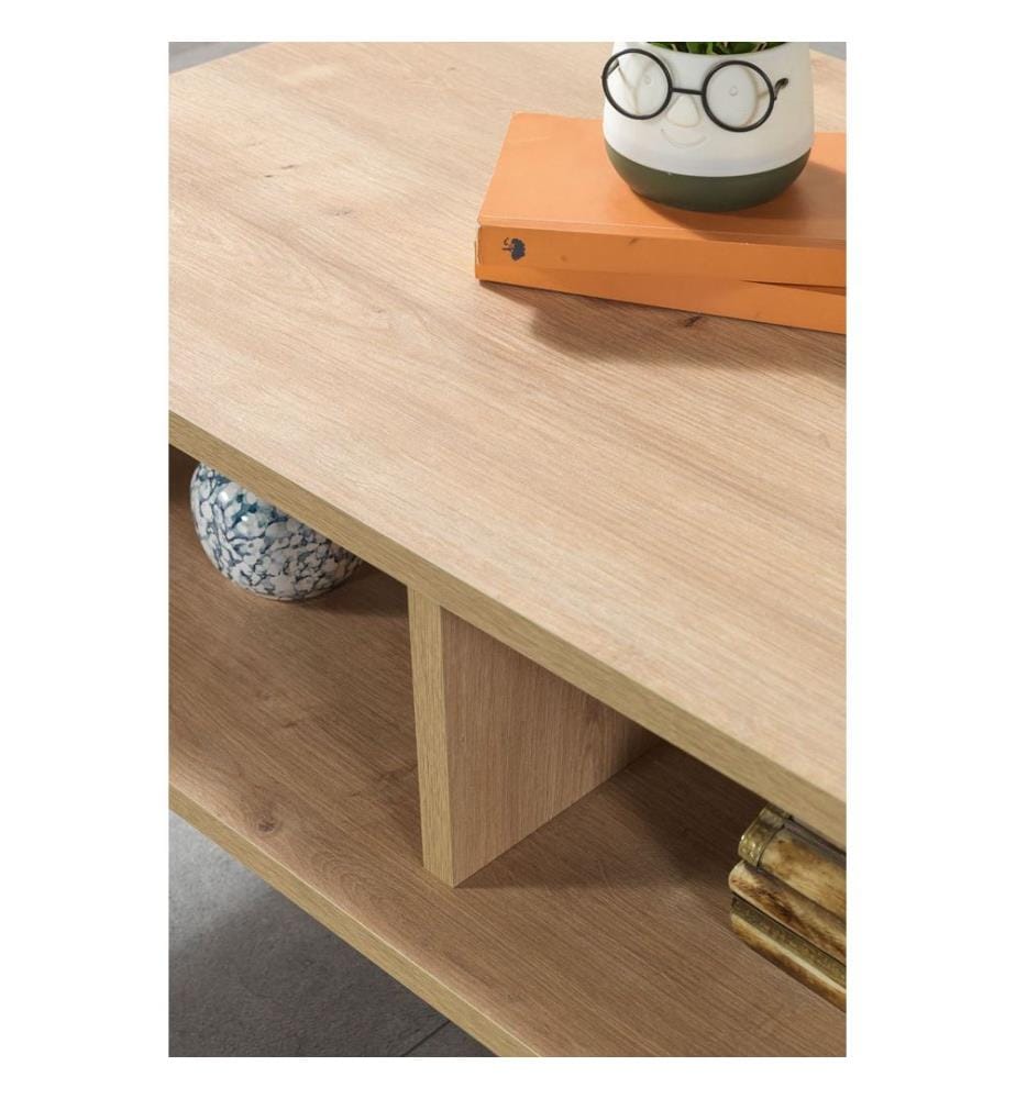 Couchtisch, 100 % melaminbeschichtete Spanplatte, Saphir-Eiche