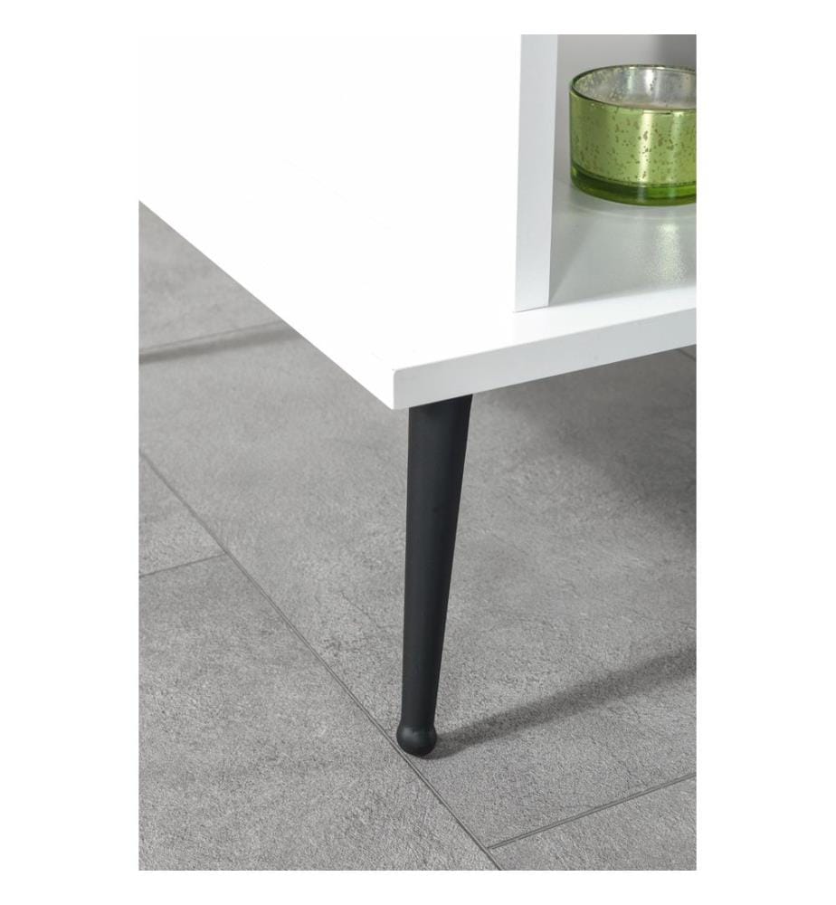 Couchtisch, 100 % melaminbeschichtete Spanplatte, Weiss, Anthrazit