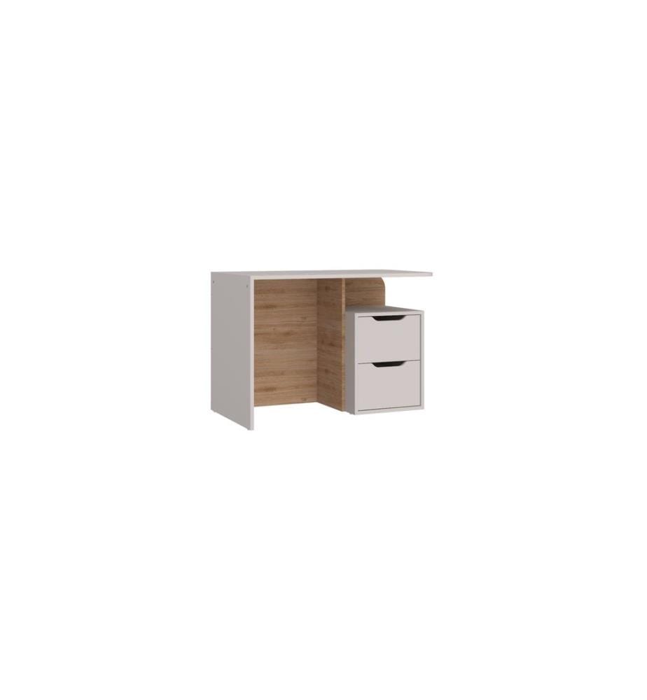 Bureau d'étude, 100 % panneaux de particules mélaminés, crème, chêne