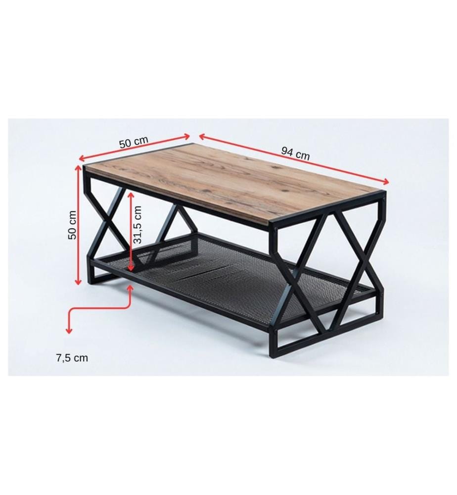Table basse, panneau de particules 100 % mélaminé, pin de l'Atlantique, noir