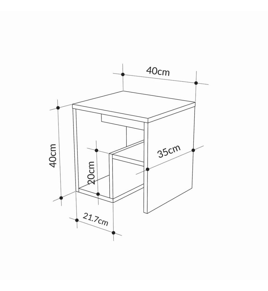 Table d'appoint, panneau de particules 100 % mélaminé, chêne saphir