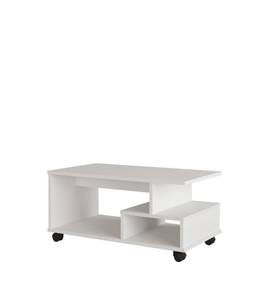 Couchtisch, 100 % melaminbeschichtete Spanplatte, Weiss